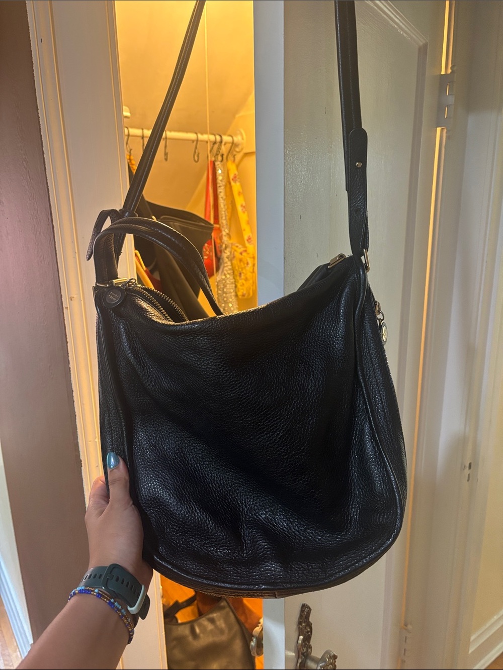See By Chloe Black Pebbled Leather Shoulder Bag - Sleek Everyday Carry